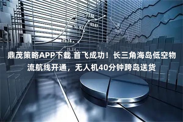 鼎茂策略APP下载 首飞成功！长三角海岛低空物流航线开通，无人机40分钟跨岛送货